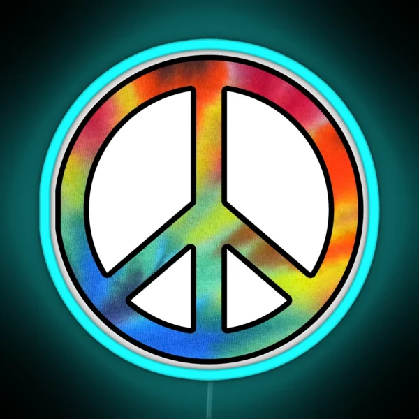 Peace Tie Dye RGB Neon Sign