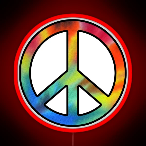 Peace Tie Dye RGB Neon Sign