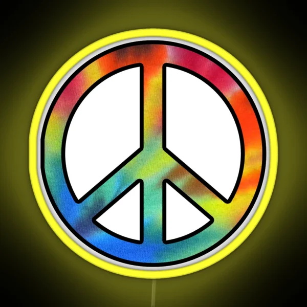 Peace Tie Dye RGB Neon Sign