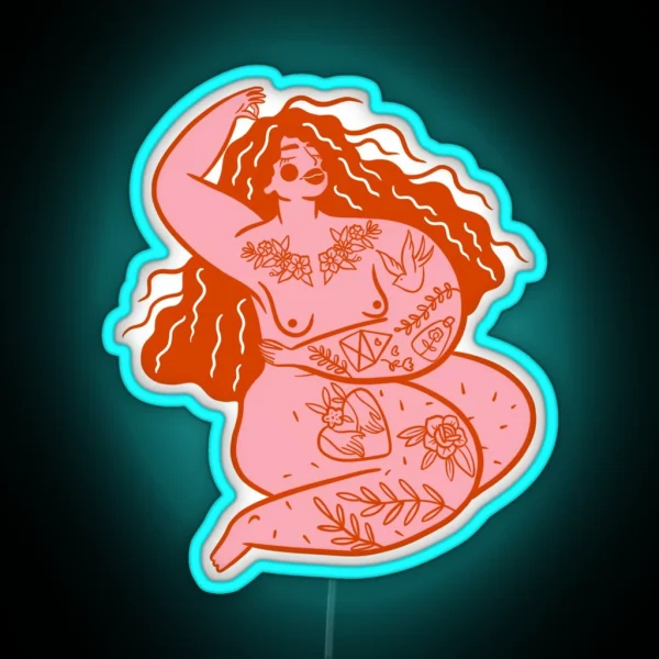 Peaceful Body Positivity With Tattoos RGB Neon Sign