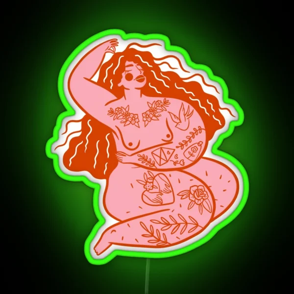 Peaceful Body Positivity With Tattoos RGB Neon Sign