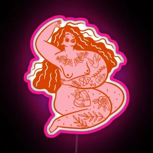 Peaceful Body Positivity With Tattoos RGB Neon Sign