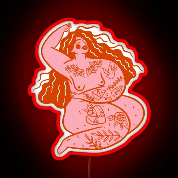 Peaceful Body Positivity With Tattoos RGB Neon Sign