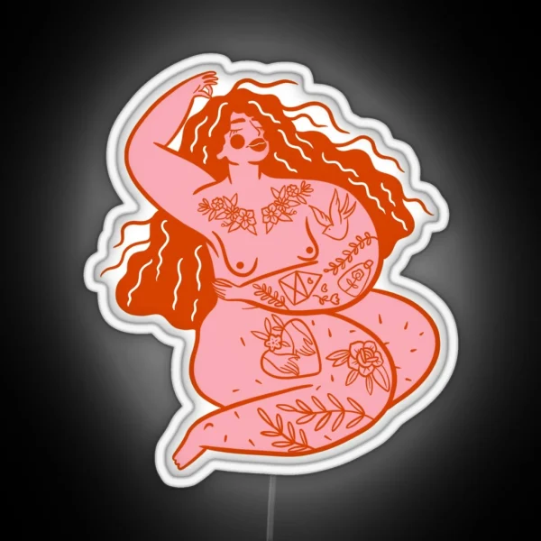 Peaceful Body Positivity With Tattoos RGB Neon Sign