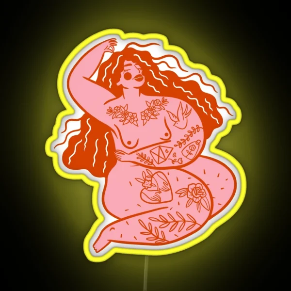 Peaceful Body Positivity With Tattoos RGB Neon Sign