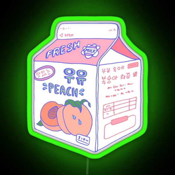 Peach Milk Carton RGB Neon Sign