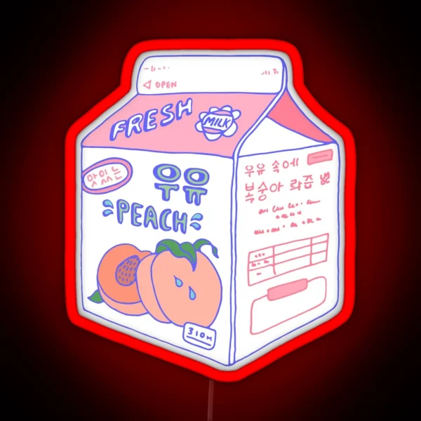 Peach Milk Carton RGB Neon Sign