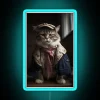 Whisker Whimsy: Neon Cat Face with Color-Changing RGB Accents