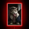 Vibrant Peaky Cat RGB Neon Sign with Bold Feline Elegance