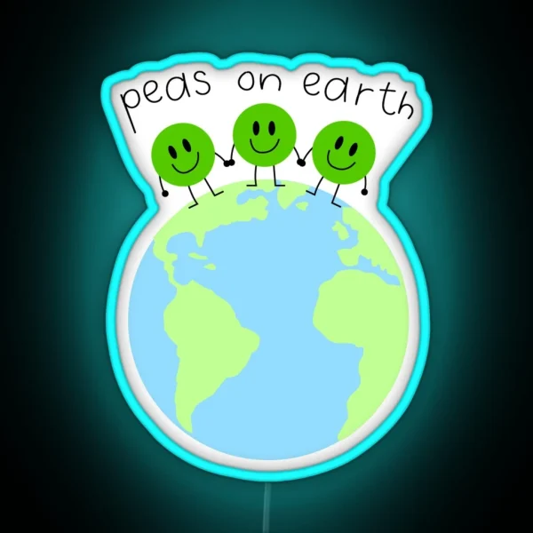 Peas On Earth RGB Neon Sign