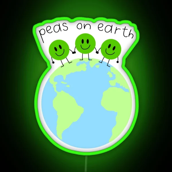Peas On Earth RGB Neon Sign