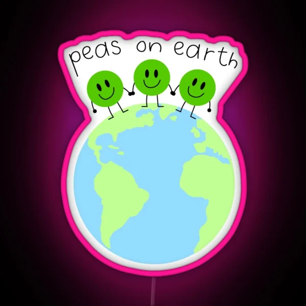 Peas On Earth RGB Neon Sign