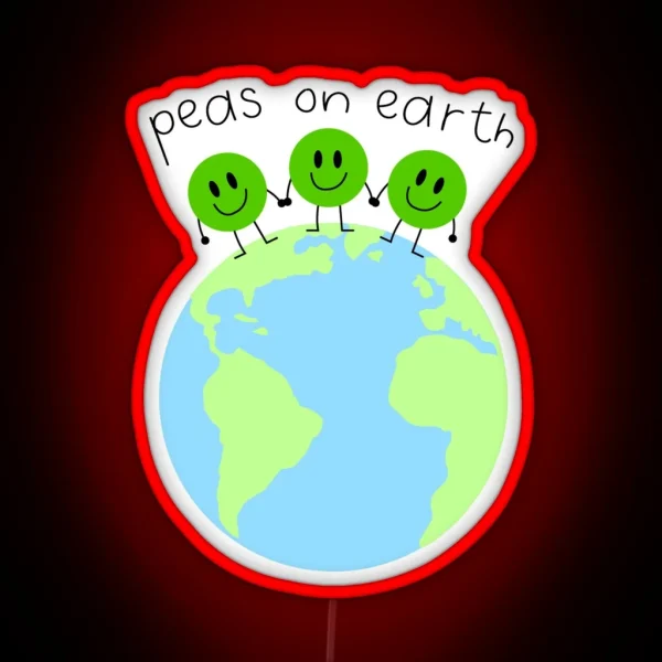 Peas On Earth RGB Neon Sign