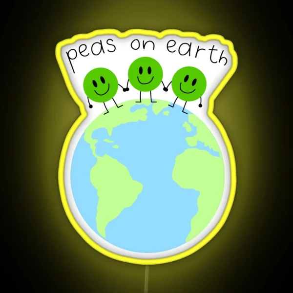 Peas On Earth RGB Neon Sign
