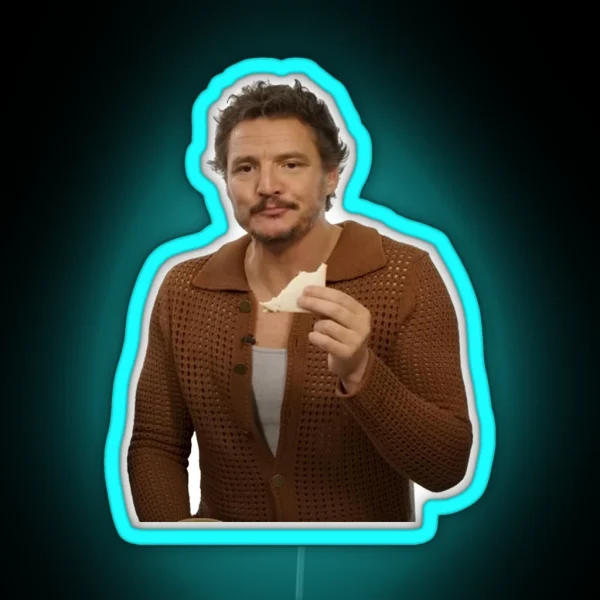 Pedro Pascal Eats A Sandwich RGB Neon Sign