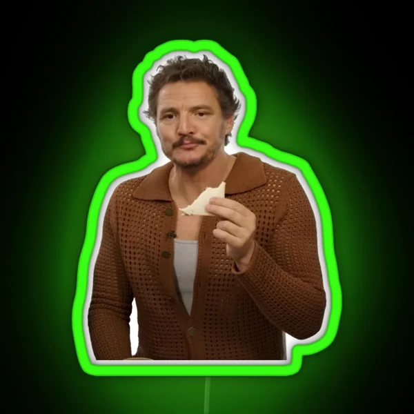 Pedro Pascal Eats A Sandwich RGB Neon Sign