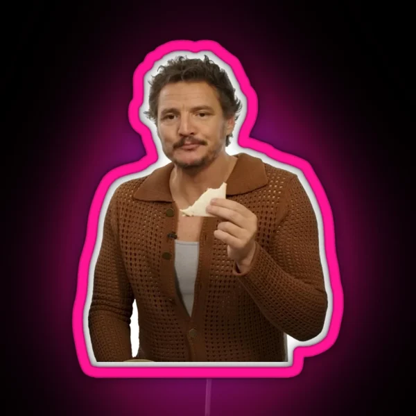 Pedro Pascal Eats A Sandwich RGB Neon Sign
