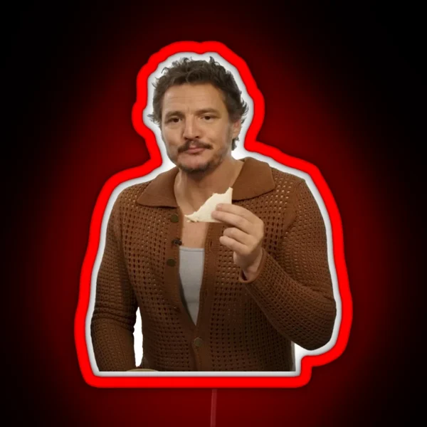 Pedro Pascal Eats A Sandwich RGB Neon Sign