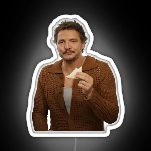 Pedro Pascal Eats A Sandwich RGB Neon Sign