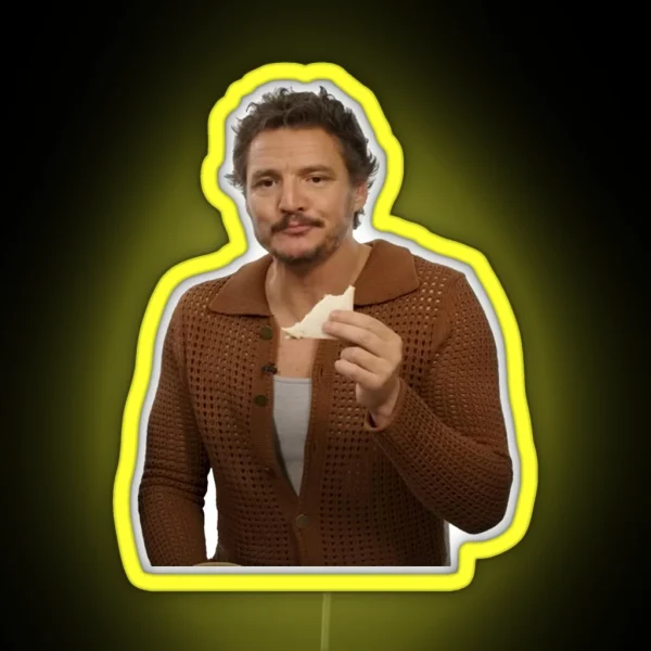 Pedro Pascal Eats A Sandwich RGB Neon Sign