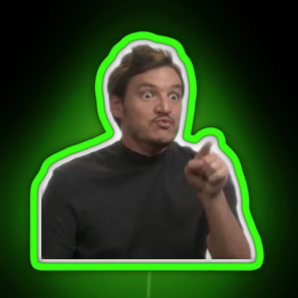 Pedro Pascal Reaction RGB Neon Sign