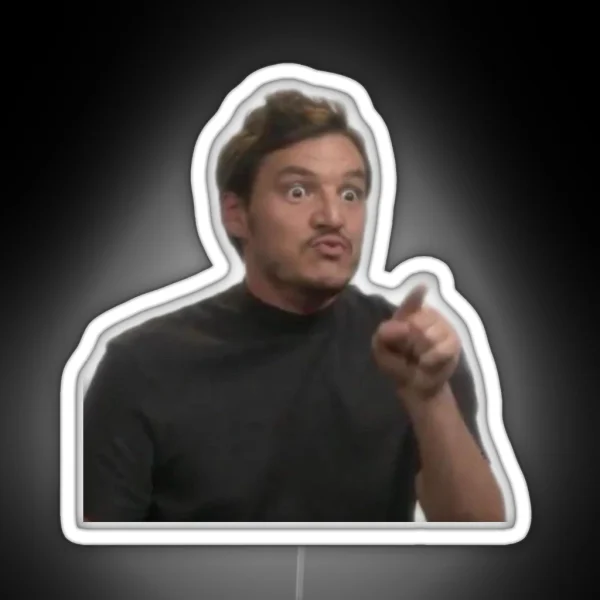 Pedro Pascal Reaction RGB Neon Sign