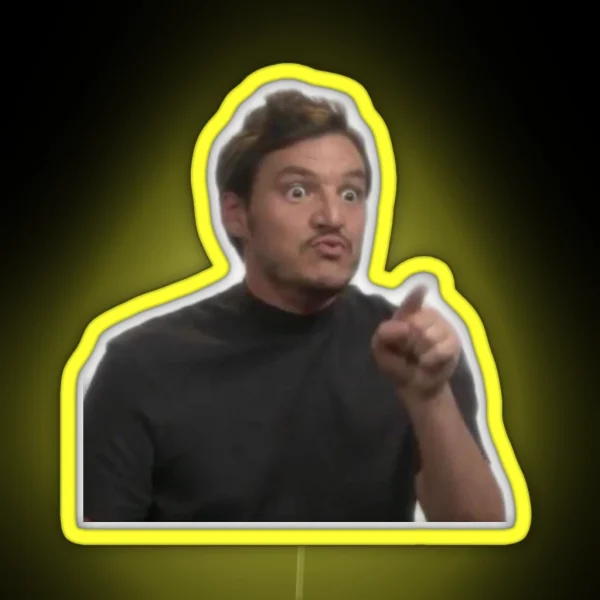 Pedro Pascal Reaction RGB Neon Sign