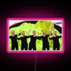 RGB LED art collage featuring music notes and avocado design.