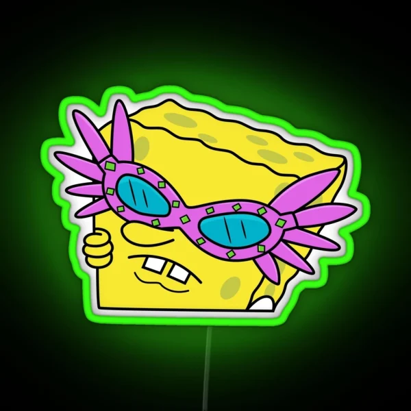 Peeping Spongebob HD RGB Neon Sign