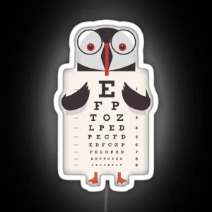 Penguin Eye Chart Eye Test RGB Neon Sign