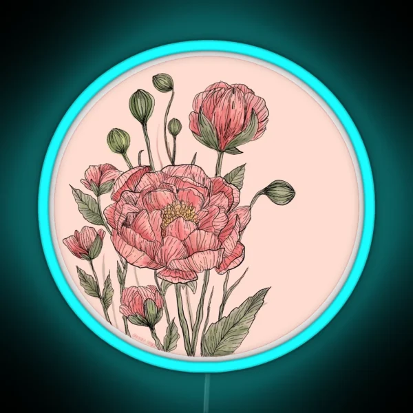 Peonies RGB Neon Sign