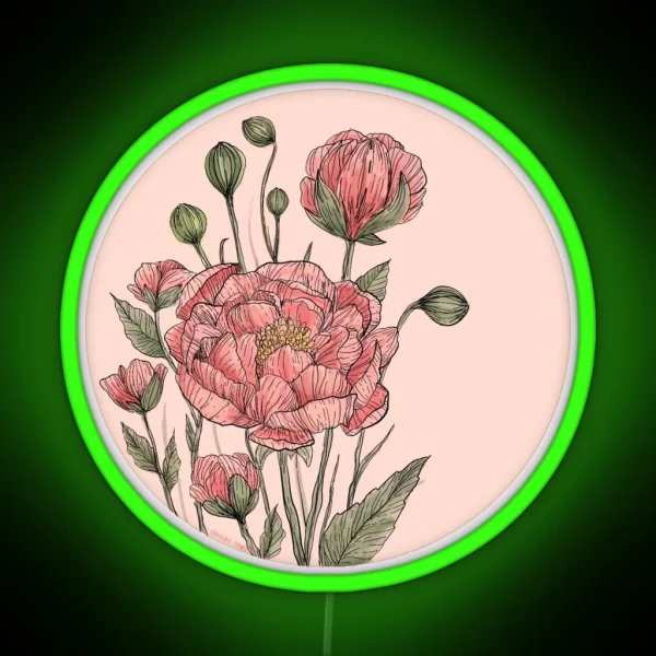 Peonies RGB Neon Sign