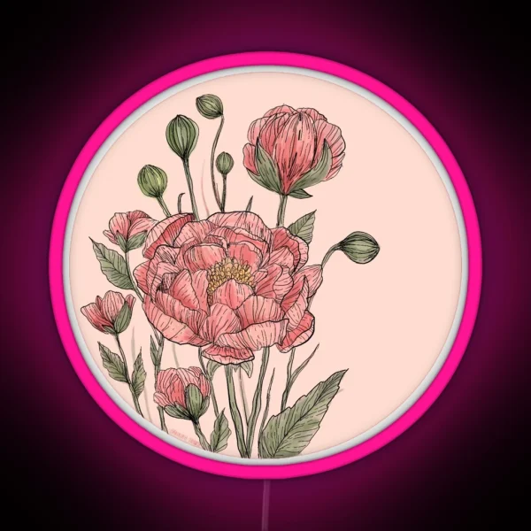 Peonies RGB Neon Sign