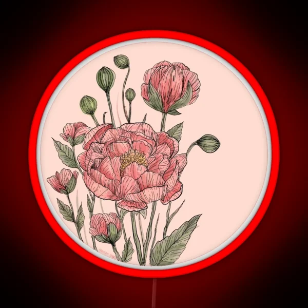Peonies RGB Neon Sign