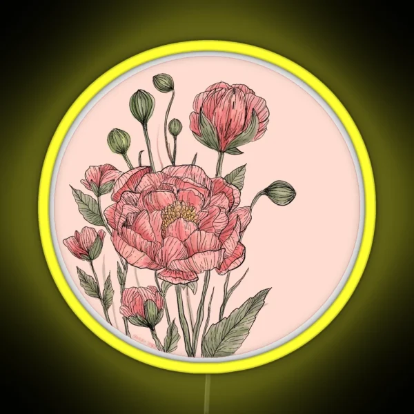 Peonies RGB Neon Sign