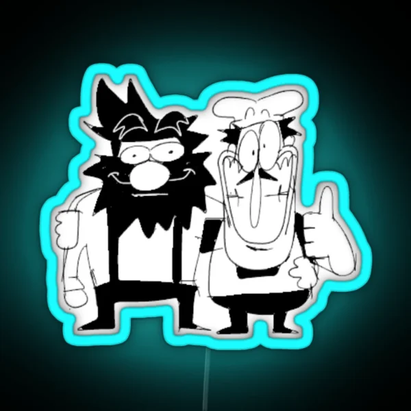 Peppino And Anton From Pizza Tower And Anton Blast RGB Neon Sign