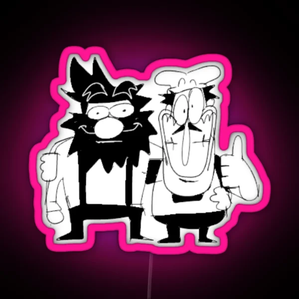 Peppino And Anton From Pizza Tower And Anton Blast RGB Neon Sign
