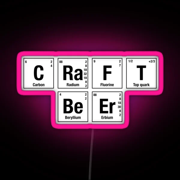 Periodic Table Craft Beer RGB Neon Sign