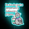 Neon pigeon wall decor, fun and quirky exhaustion relief symbol