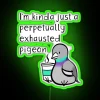 Add whimsical humor to your space with neon pigeon decor