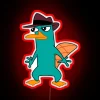 Phineas and Ferb's secret agent Perry the Platypus logo illumination.