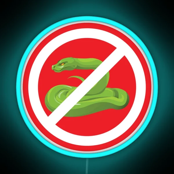 Pet Snakes Prohibition Sign RGB Neon Sign