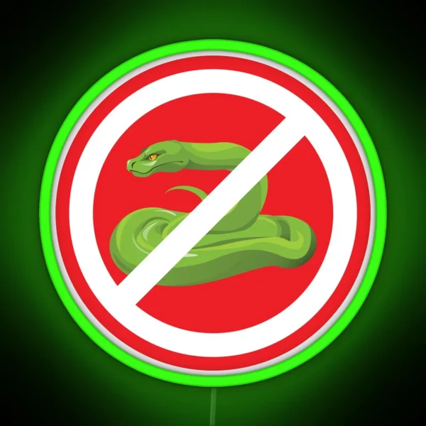 Pet Snakes Prohibition Sign RGB Neon Sign