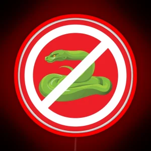 Pet Snakes Prohibition Sign RGB Neon Sign