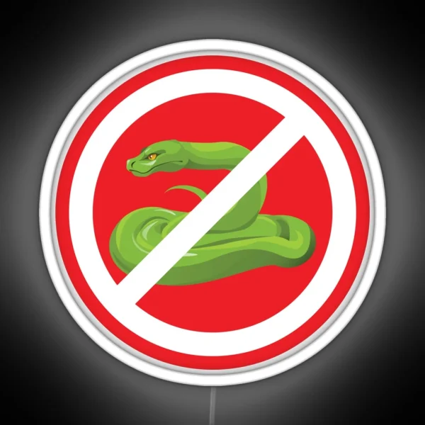 Pet Snakes Prohibition Sign RGB Neon Sign