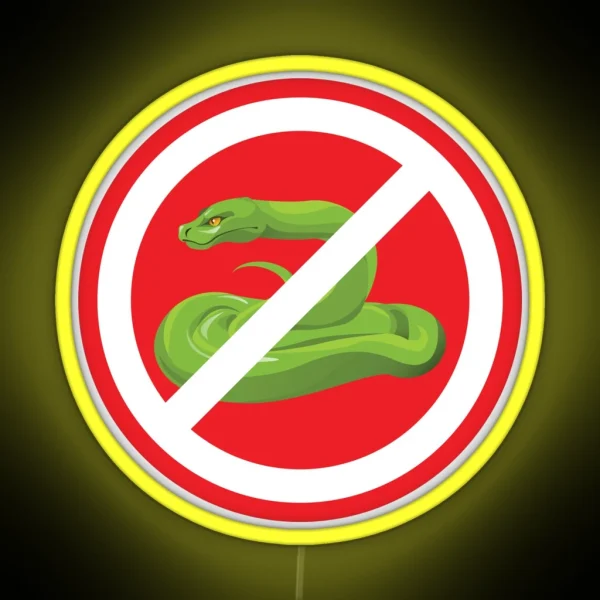 Pet Snakes Prohibition Sign RGB Neon Sign