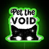 Vintage-inspired, black cat silhouette in vibrant RGB neon lighting.