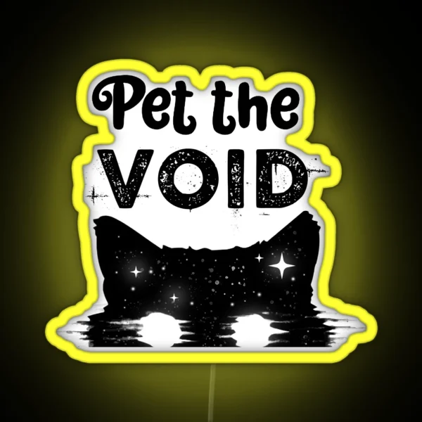 Pet The Void Black Cat RGB Neon Sign