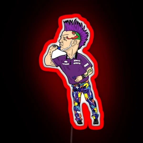 Peter Wright Cartoon Drawing RGB Neon Sign