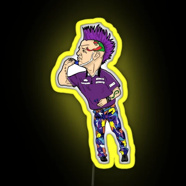 Peter Wright Cartoon Drawing RGB Neon Sign